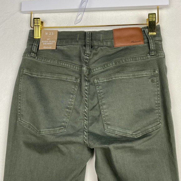 NWT Madewell Women's Size 23 Green 9'' High Rise Skinny Button Closure Jeans - Picture 9 of 15
